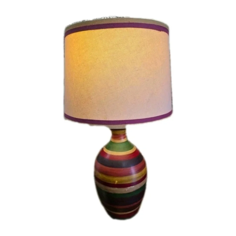 Boho Colorful Striped Table Lamp 26